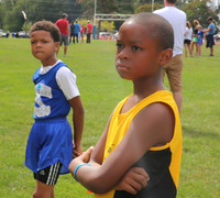 Christopher with the First Place Runner for U9.